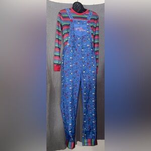 Chucky Costume Halloween Childs Play Kids Size Girl 12/14 Jumpsuit Doll